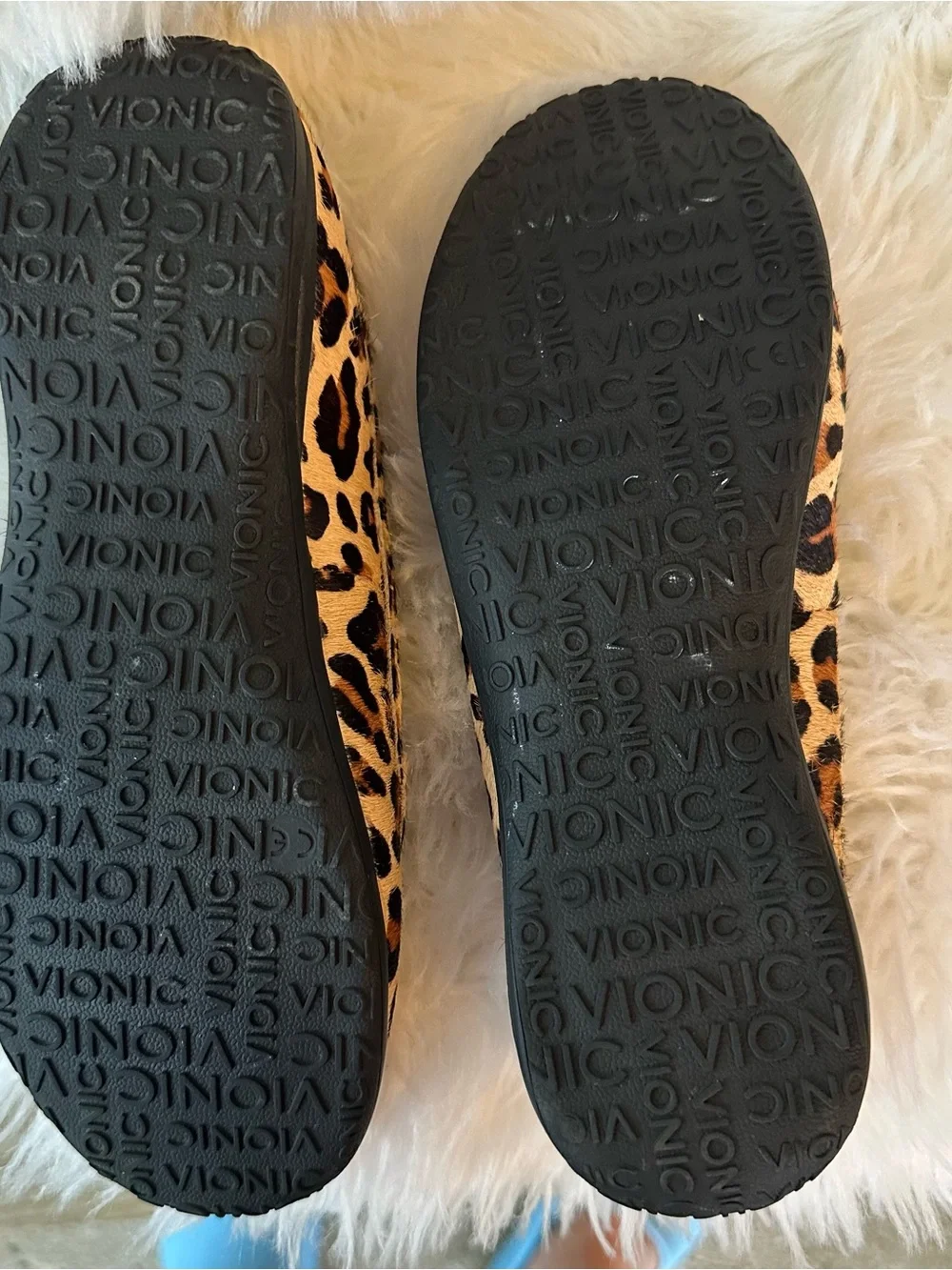 Vionic Leopard Print Jeweled Flats - Black, Tan